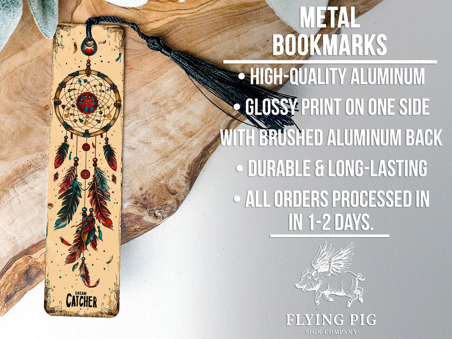 a wooden bookmark with a feather on it