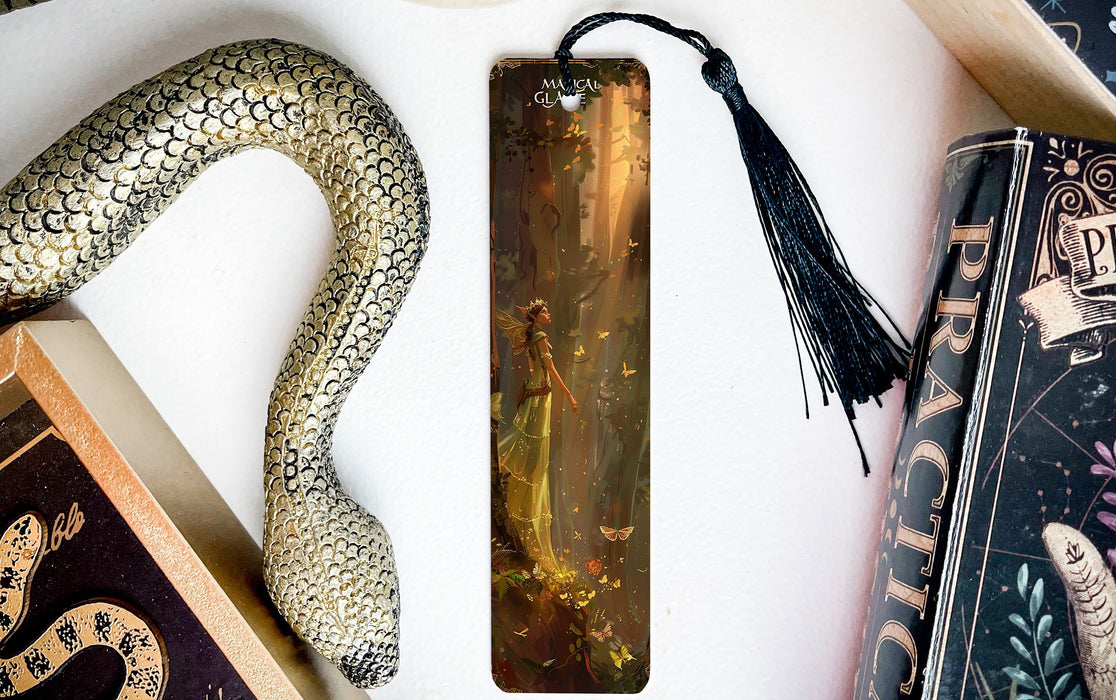 a bookmark with a picture of a woman and a snake on it