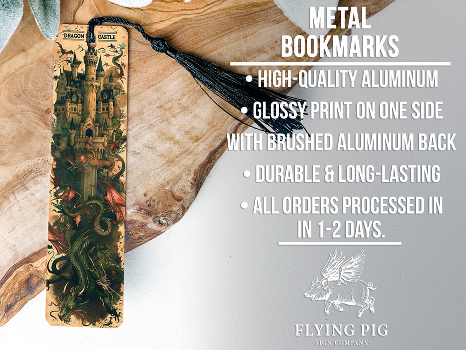 a bookmark with an image of a castle on it