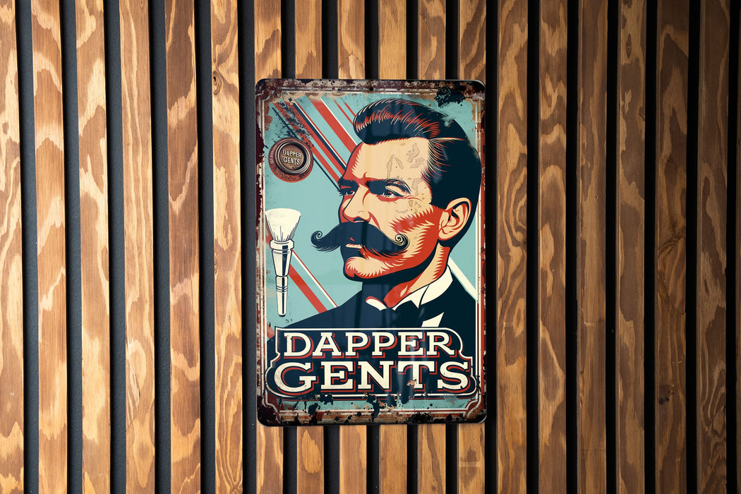 a picture of a man with a mustache on a wooden wall