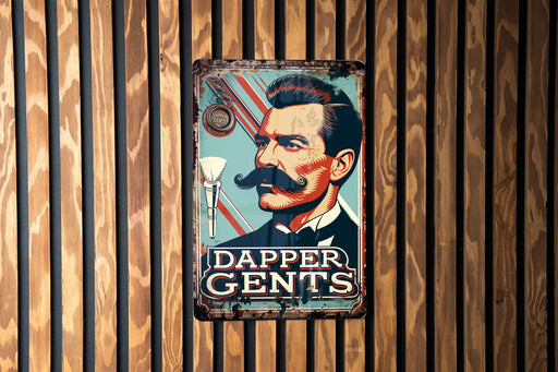 a picture of a man with a mustache on a wooden wall
