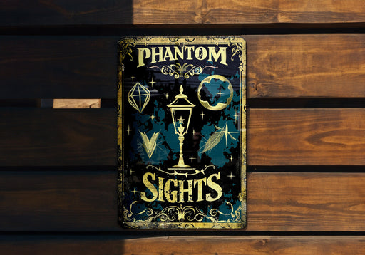 a close up of a sign on a wooden wall
