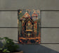 a painting of a house on the side of a building