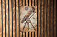 a picture of a telescope mounted to a wooden wall