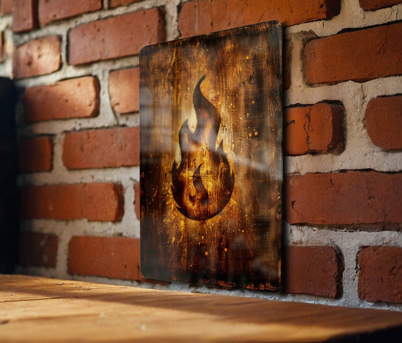 a brick wall with a picture of a fire hydrant on it