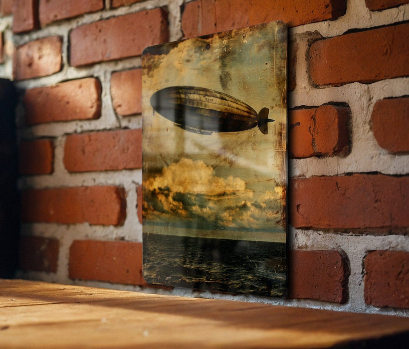 a picture of a hot air balloon on a brick wall