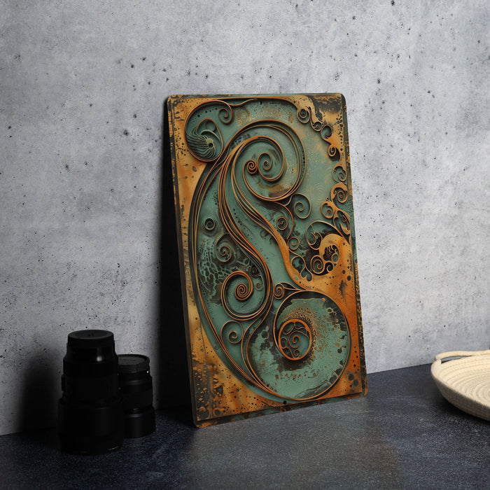 a picture of a metal art piece on a table