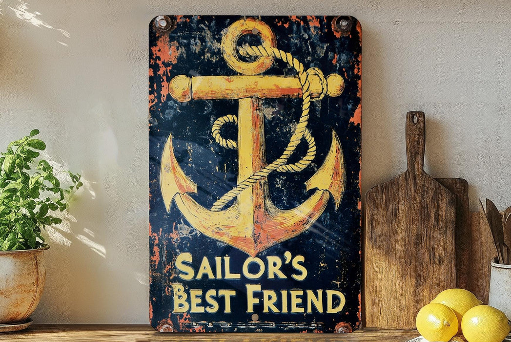 a painting of an anchor on a wall