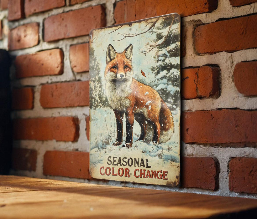 a picture of a fox on a brick wall