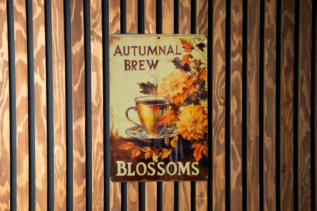 a sign on a wooden wall with a cup of coffee