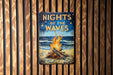 a sign on a wooden wall that says nights by the waves