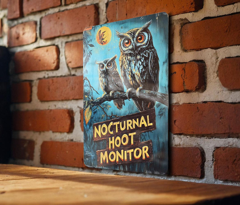 a picture of two owls sitting on top of a wooden table