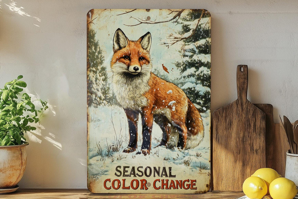 a painting of a fox on a shelf