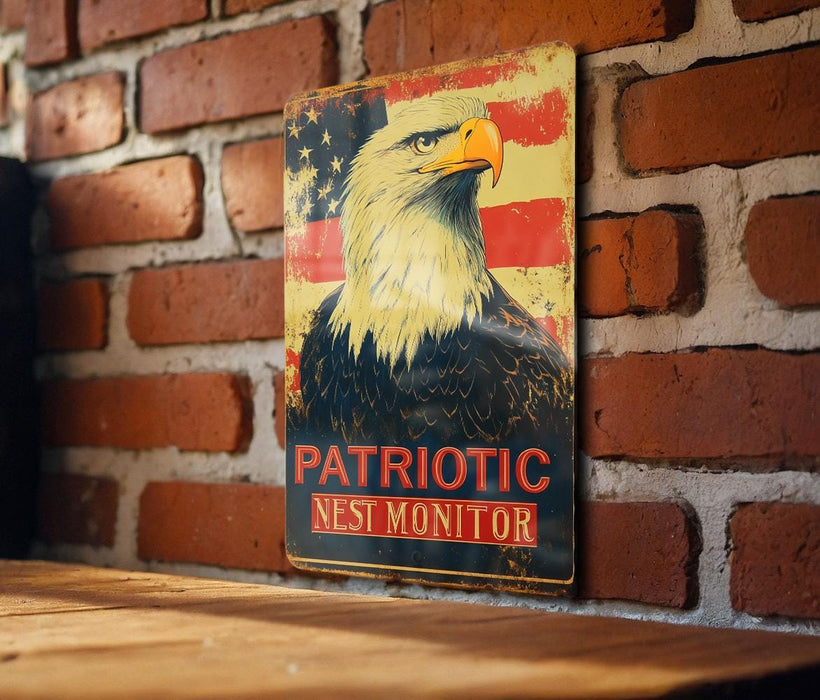 a picture of a bald eagle on a brick wall