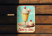 a sign on a wooden wall that says churn'n chilli