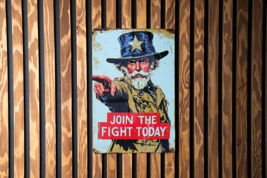 a sign that says join the fight today