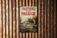 a picture of a sign on a wooden wall