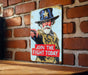 a sign on a brick wall that says join the fight today