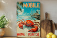 a picture of a crab on a shelf