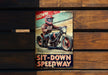 a book with a picture of a man riding a motorcycle