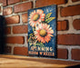 a sign on a brick wall that says spinning bloom wheels