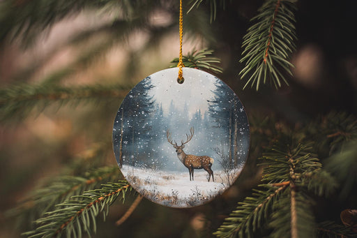 a glass ornament hanging from a christmas tree