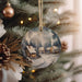 a christmas ornament hanging from a christmas tree