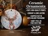 a ceramic ornament with a deer on it