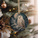 an ornament hanging from a christmas tree