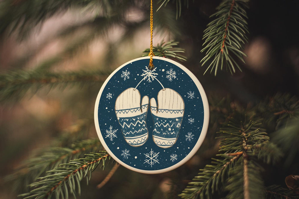 a christmas ornament hanging from a tree