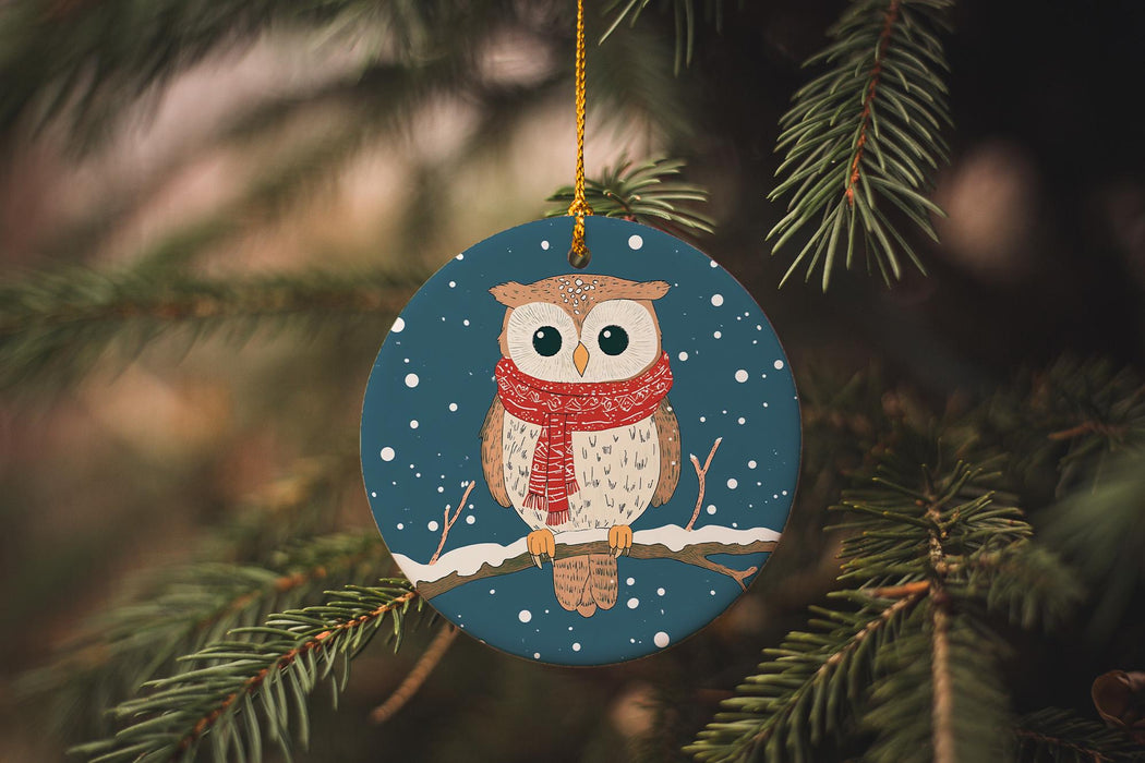an ornament hanging from a christmas tree