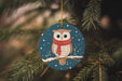 an ornament hanging from a christmas tree