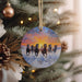 a christmas ornament hanging from a christmas tree