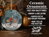 a ceramic ornament with a man riding a bike