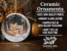 a ceramic ornament with two foxes on it