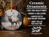 a ceramic ornament with a picture of a deer