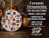 a ceramic ornament with a christmas pattern on it