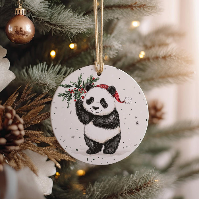 a christmas ornament hanging from a christmas tree