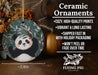 a ceramic ornament with a panda bear on it