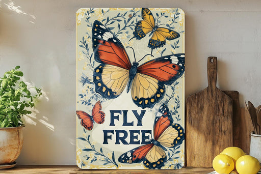 a picture of a sign that says fly free