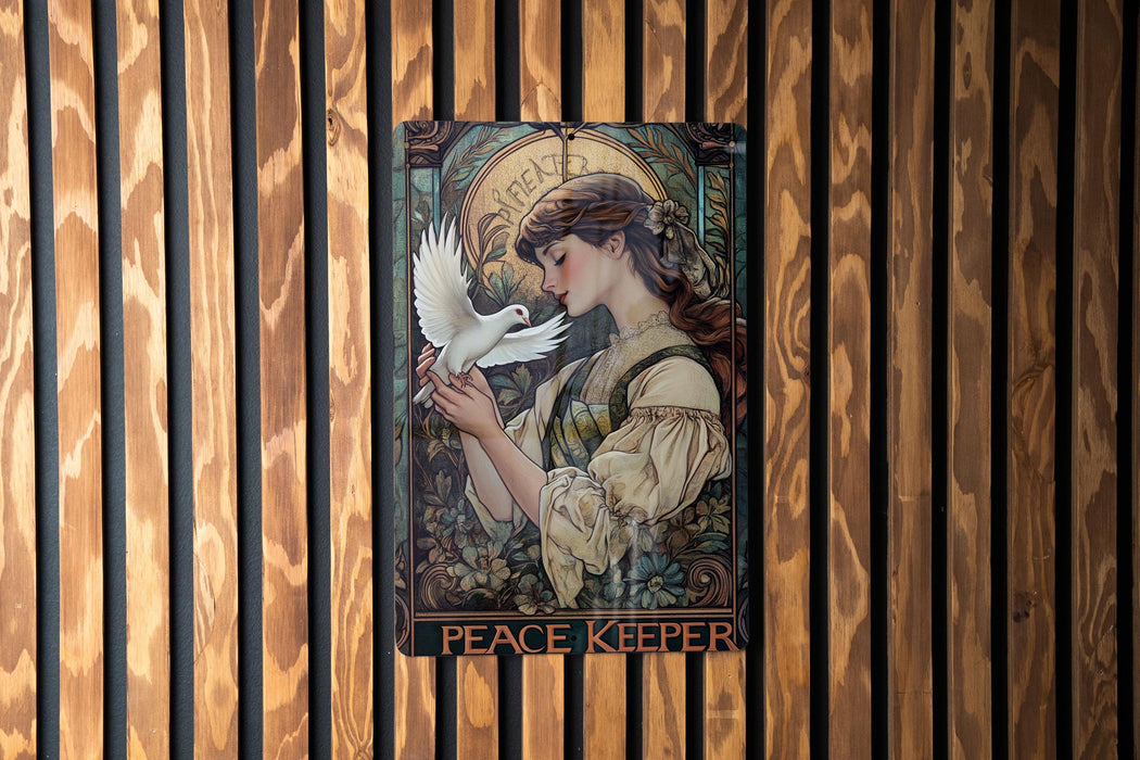 a picture of a woman holding a white bird