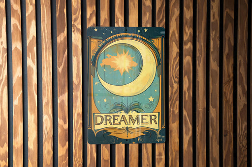 a wooden wall with a sign on it