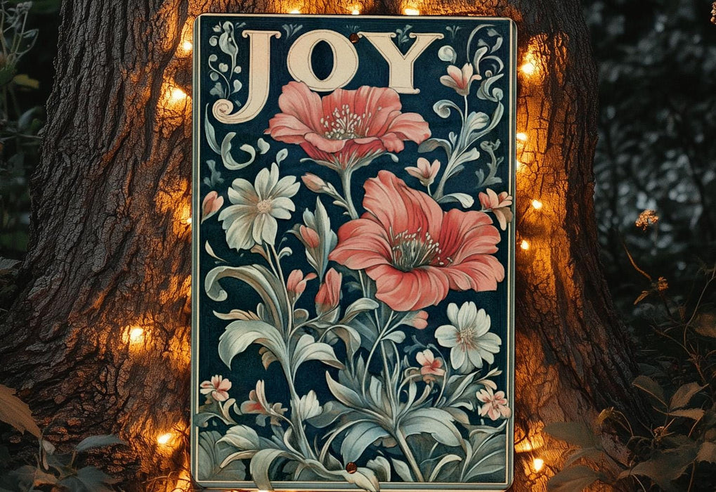 a lit up sign with flowers on it