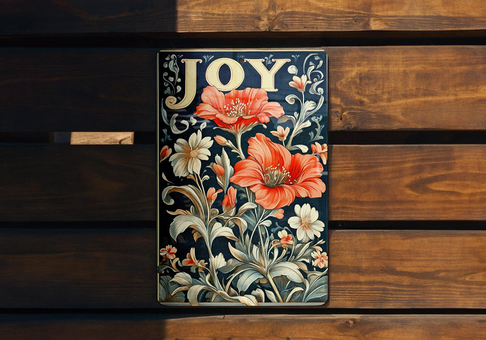 a wooden bench with a painting of flowers on it