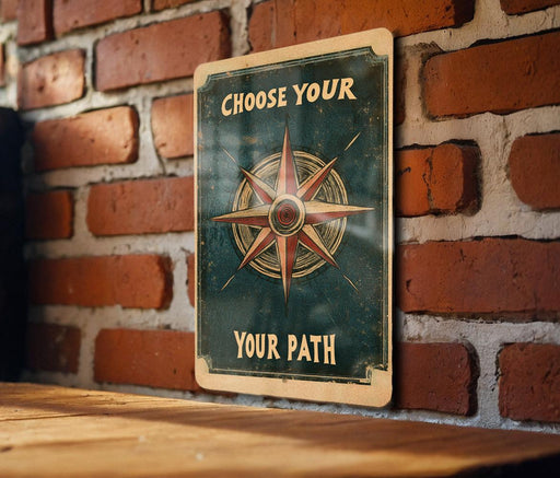 a close up of a sign on a brick wall