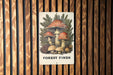 a sign on a wooden wall that says forest finds