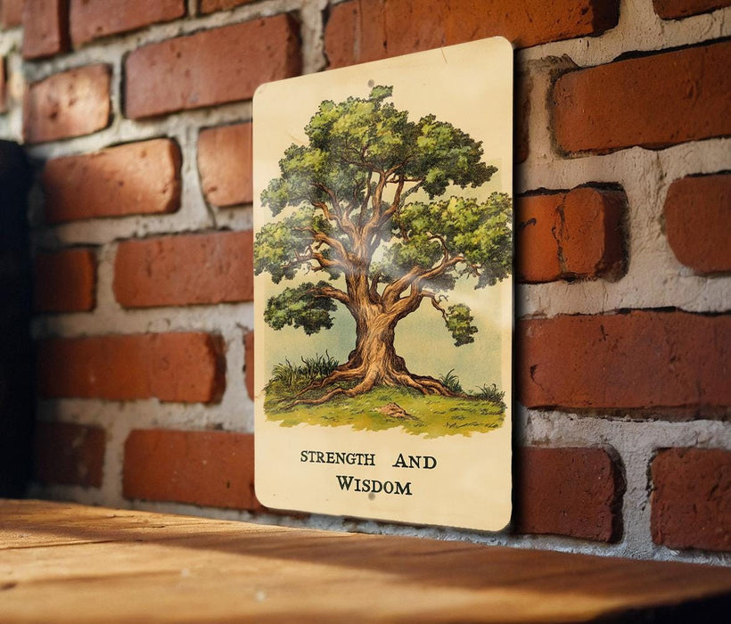 a picture of a tree on a brick wall