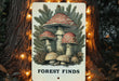 a sign with a picture of mushrooms on it