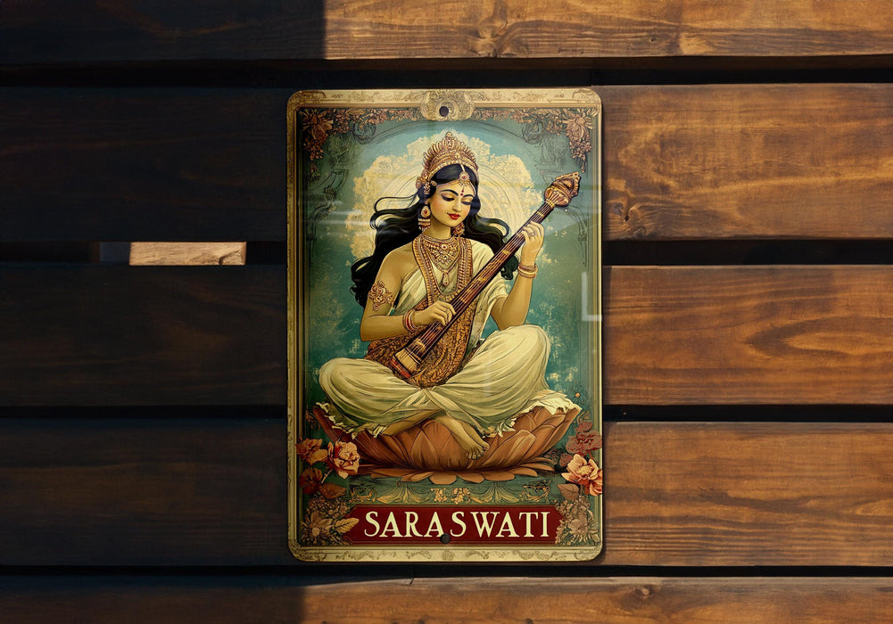 a painting of a woman playing a sitar