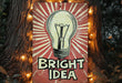 a sign that says bright idea on a tree